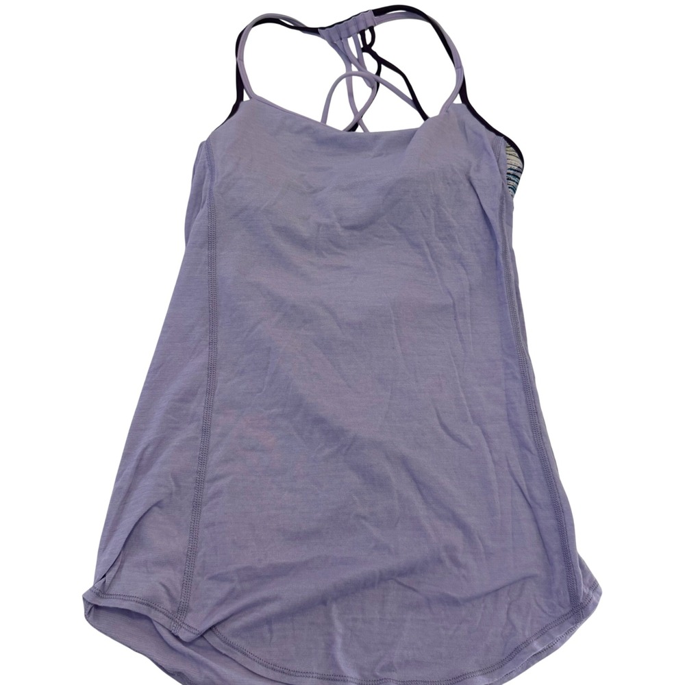 Lululemon Wild Tank Top Purple Strappy Racerback Built-in Bra Womens Size 4